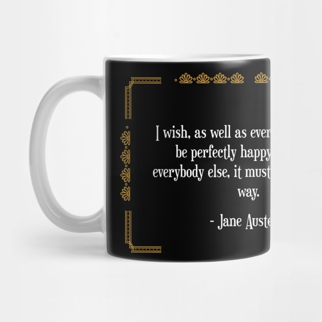 Happiness my Own Way Jane Austen Art Deco Gold by The Lily and The Lark